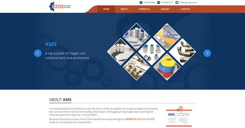 KMS Oxygen Spares business website