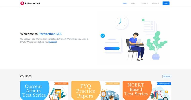 Parivarthan IAS online examination platform